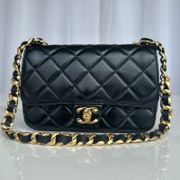 Chanel AS5027 Flap Bag with Chain Strap in Lambskin Black