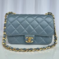 Chanel AS5027 Flap Bag with Chain Strap in Lambskin Grey