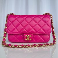 Chanel AS5027 Flap Bag with Chain Strap in Lambskin Rose
