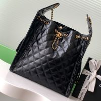 Chanel AS5311 Large Hobo Bucket Bag with Chain Strap in Calfskin Black