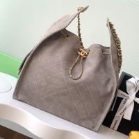 Chanel AS5311 Large Hobo Bucket Bag with Chain Strap in Suede Taupe