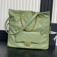 Chanel AS5315 Shopping Bag with Double Handle in Lambskin Green
