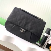 Chanel AS6058 Vintage Shoulder Bag with Chain in Lambskin Black