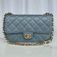 Chanel AS6300 Flap Bag with Chain Strap in Lambskin Green