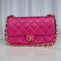 Chanel AS6300 Flap Bag with Chain Strap in Lambskin Rose