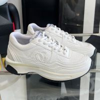 Chanel G45077 Sneakers Women Suede and Fabric White