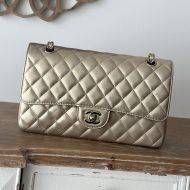 Chanel A01112 Classic 11.12 Handbag with Chain Strap in Lambskin Gold