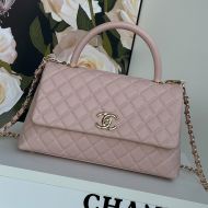 Chanel A92991 Large Flap Handbag with Chain Strap in Grained Calfskin Pink