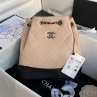 Chanel A94485 Gabrielle Backpack with Double Color Chain in Calfskin Apricot