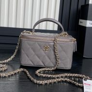 Chanel AP2199 Clutch with Chain in Patent Leather Grey