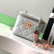 Chanel AP3230 Cosmetic Bag with Enamel Buckle in Lambskin Grey
