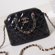Chanel AP3354 Clutch with Chain Strap in Patent Leather Black
