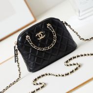 Chanel AP3354 Clutch with Chain Strap in Shiny Lambskin Black