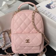 Chanel AP3573 Backpack with Chain Strap in Grained Calfskin Pink