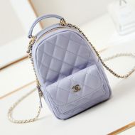 Chanel AP3753 Mini Classic Backpack with Flap Pocket in Grained Calfskin Mauve