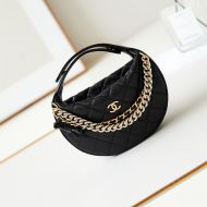 Chanel AP3943 Handbag with Double Chain in Grained Calfskin Black