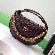Chanel AP4058 Pouch with Chains Knot in Shiny Calfskin Burgundy