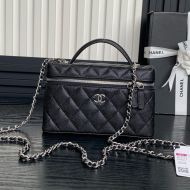 Chanel AP4385 Long Vanity with Chain in Grained Calfskin Black