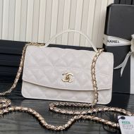 Chanel AP4402 Clutch with Chain in Grained Calfskin White