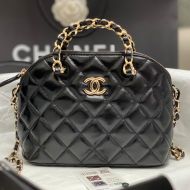 Chanel AP5130 Shopping Bag with Chain Strap in Shiny Lambskin Black