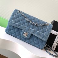 Chanel AS1112 Flap Crossbody Bag with Chain Strap in Denim Blue