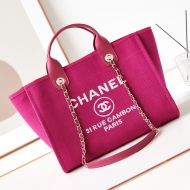 Chanel AS3257 Small Shopping Bag with Chain Strap in Canvas Rose