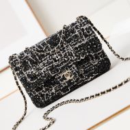 Chanel AS3269 Flap Shoulder Bag with Chain Strap in Sequins Black