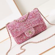 Chanel AS3269 Flap Shoulder Bag with Chain Strap in Sequins Pink