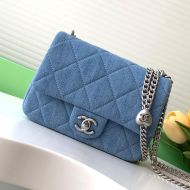 Chanel AS3829 Flap Crossbody Bag with Love Ball Chain Strap in Denim Blue