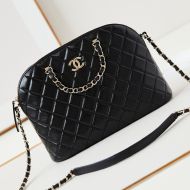 Chanel AS3969 Large Shopping Bag with Chain Strap Handle in Shiny Lambskin Black
