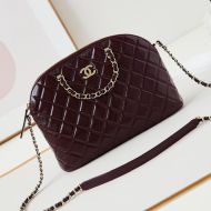 Chanel AS3969 Large Shopping Bag with Chain Strap Handle in Shiny Lambskin Burgundy
