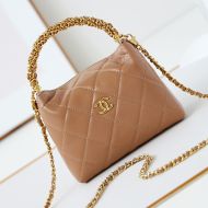 Chanel AS4189 Hobo Crossbody Bag with Twist Braided Handle in Calfskint Brown