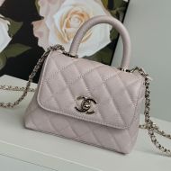 Chanel AS4244 CoCo Handle Clutch with Chain Strap in Grained Calfskin Beige