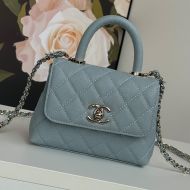 Chanel AS4244 CoCo Handle Clutch with Chain Strap in Grained Calfskin Grey