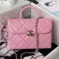 Chanel AS4470 Box Bag with Chain in Calfskin Pink