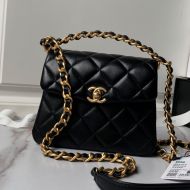 Chanel AS4472 Crossbody Bag with Chain Strap in Lambskin Black