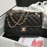 Chanel AS4686 Flap Crossbody Bag with Chain Strap in Lambskin Black