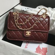 Chanel AS4686 Flap Crossbody Bag with Chain Strap in Lambskin Coffee