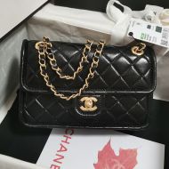 Chanel AS4687 Flap Crossbody Bag with Chain Strap in Lambskin Black