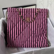 Chanel AS4692 CoCo Beach Bag with Chain Strap in Nylon Pink