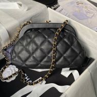 Chanel AS4717 Evening Bag with Chain Strap in Lambskin Black