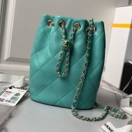 Chanel AS4810 Bucket Bag with CC Colored Balls in Lambskin Green