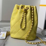 Chanel AS4810 Bucket Bag with CC Colored Balls in Lambskin Yellow