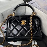 Chanel AS4958 Mini Doctor Bag with Chain in Shiny Lambskin Black