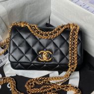 Chanel AS4972 Small Flap Bag with Tassel Chain in Lambskin Black