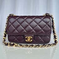 Chanel AS5027 Flap Bag with Chain Strap in Lambskin Coffee