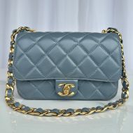Chanel AS5027 Flap Bag with Chain Strap in Lambskin Grey