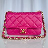 Chanel AS5027 Flap Bag with Chain Strap in Lambskin Rose