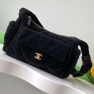 Chanel AS5054 Small Coco Neige Shoulder Bag with Four Pockets in Nylon Black