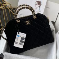 Chanel AS5130 Large Shopping Bag with Chain Strap in Velvet Black